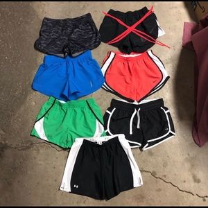 Lot of Womens Nike, Reebok and Under Armour shorts